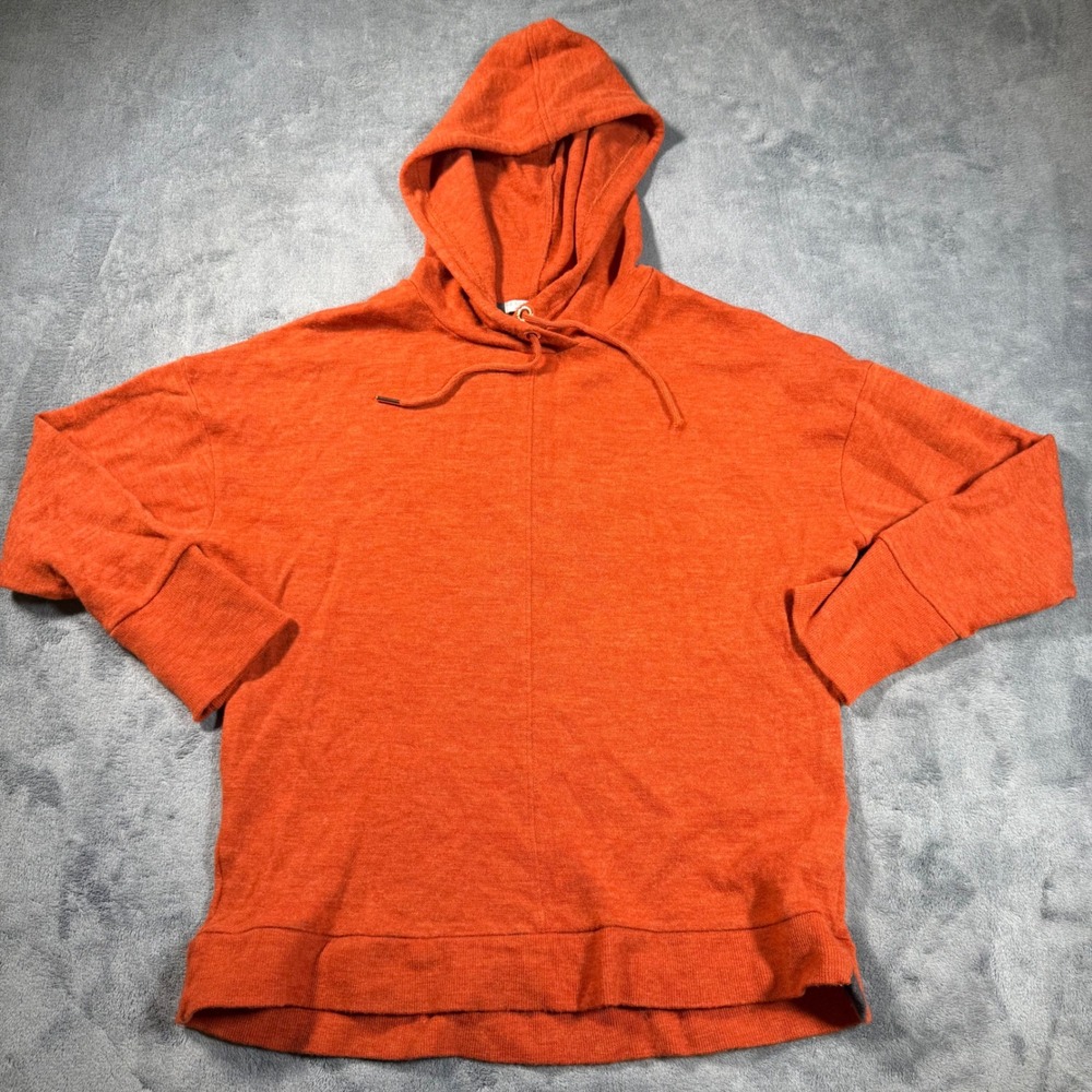 We Norwegians Merino Wool Hoodie Womens S Orange Lightweight Sweater